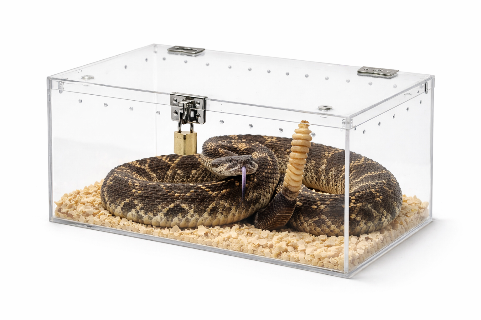 Rattlesnake safely contained during training