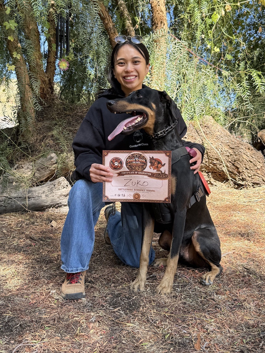 Angeline — Snake School graduate with diploma