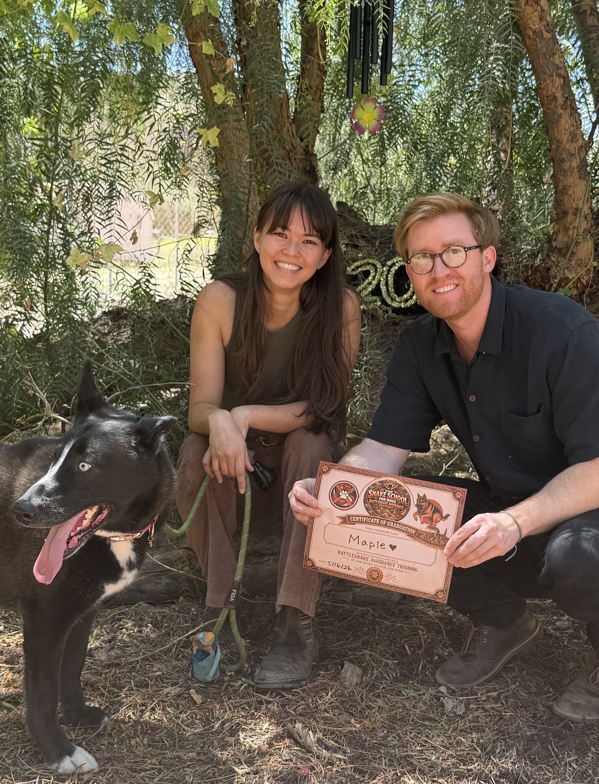 Maple — Snake School graduate with diploma